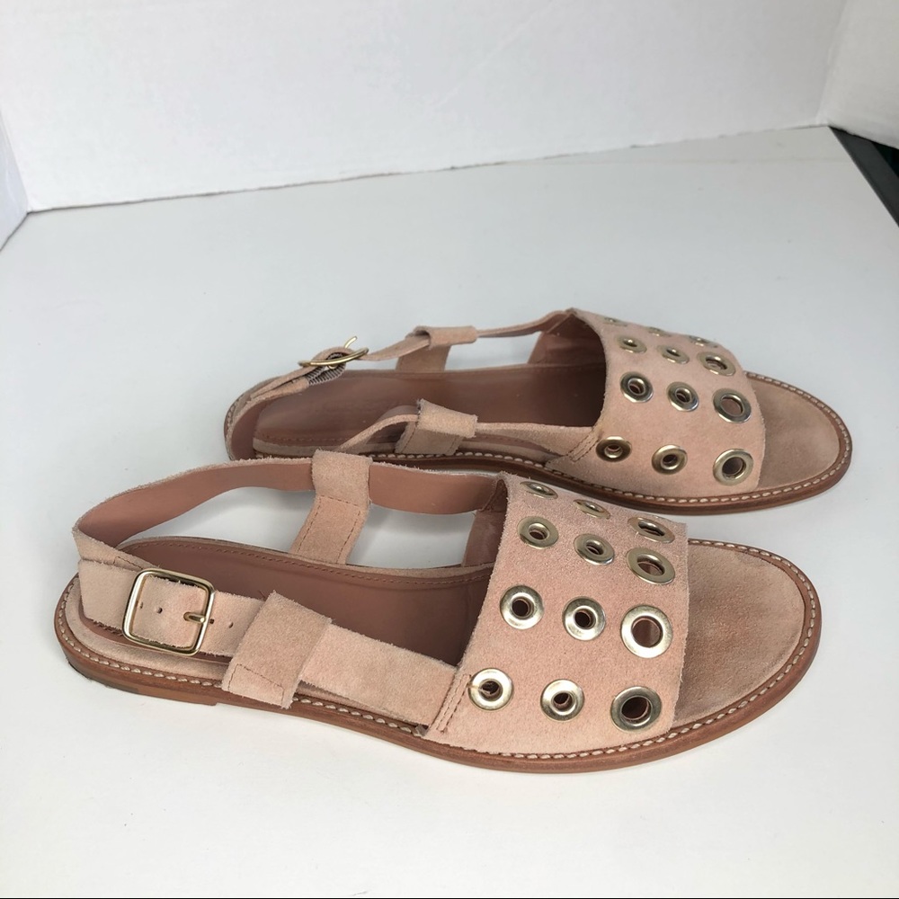 J. Crew Suede Leather Grommet Slingback Sandals